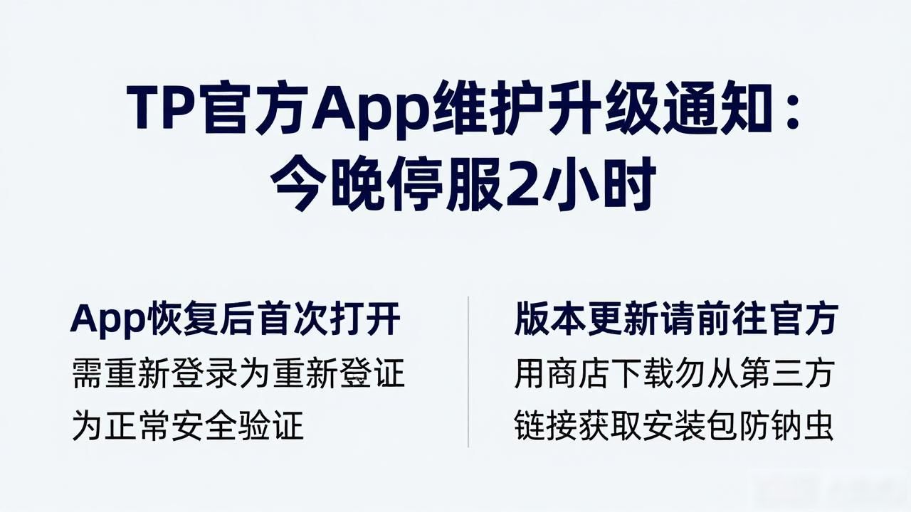 TP官方App维护升级通知：今晚停服2小时