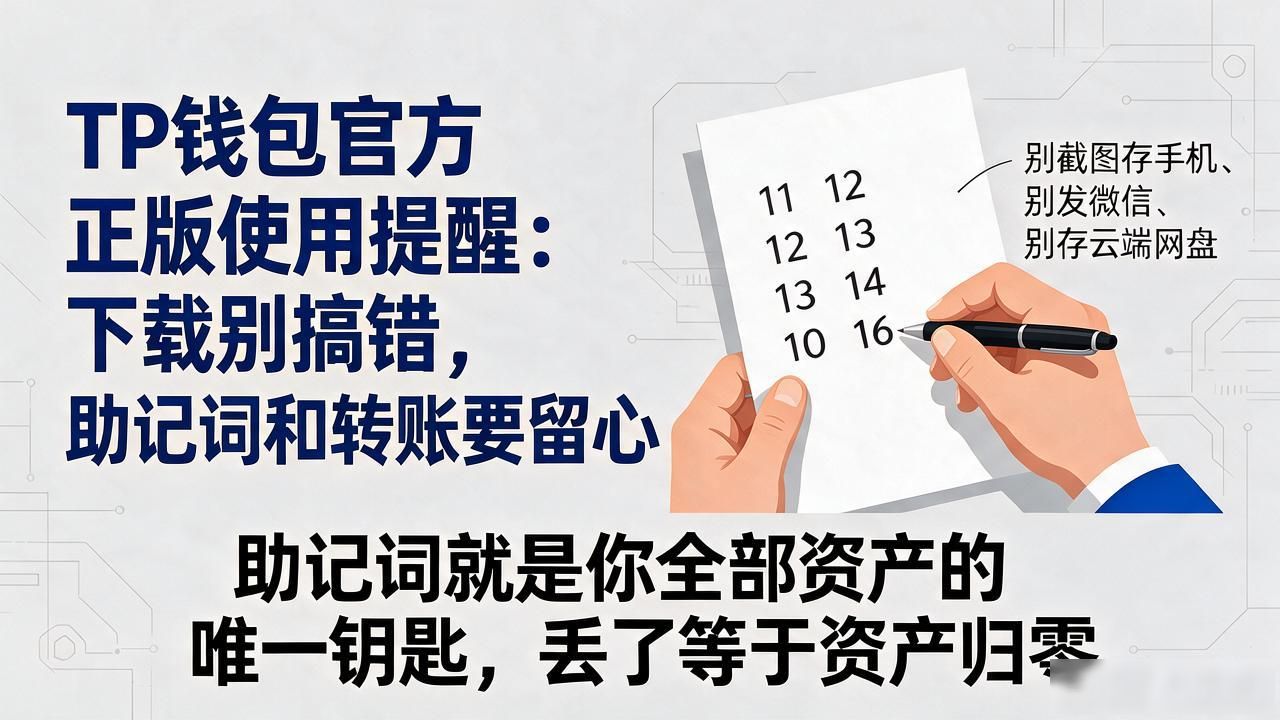 TP钱包官方正版使用提醒：下载别搞错，助记词和转账要留心
