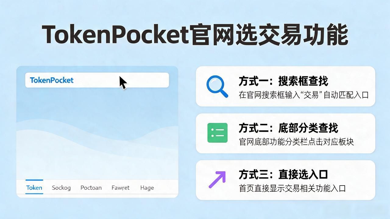 TokenPocket官网首页怎么选交易功能？