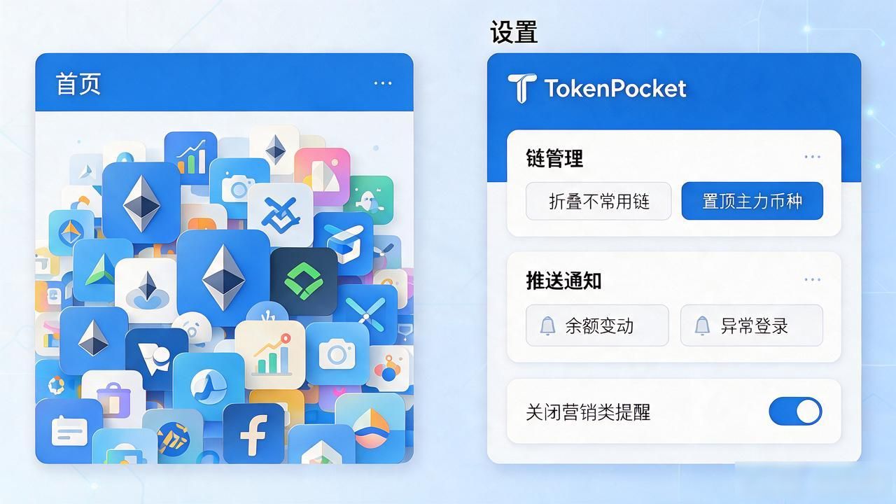 tokenpocket钱包官网首页中的设置选项,如何实现个性化体验?_TP钱包资产展示折叠与推送通知优化_TokenPocket钱包安全设置白名单配置