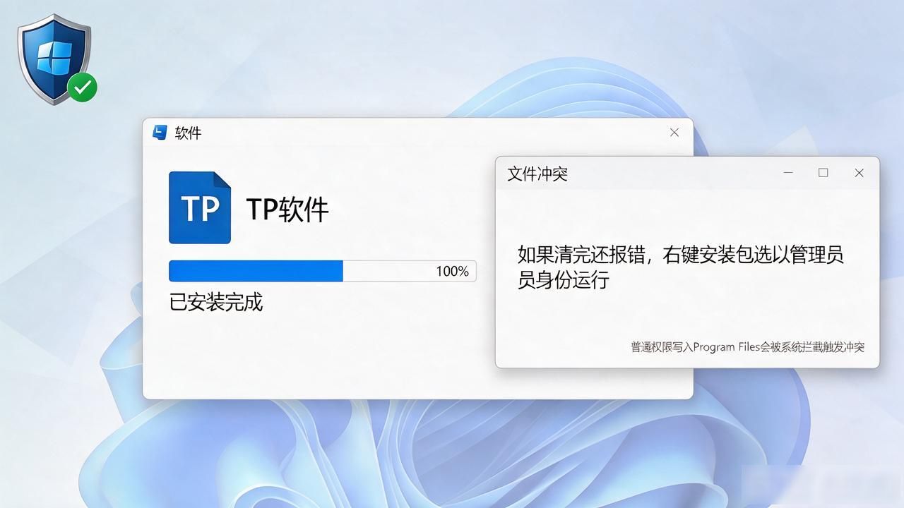 tp官方正版下载总是提示文件冲突，到底该怎么解决